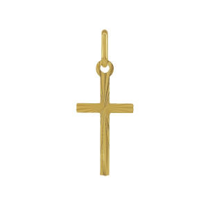 ONEKISS - Pendentif Croix plate, Or jaune 18k