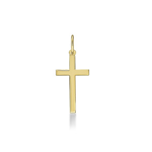 ONEKISS - Pendentif Croix polie, Or jaune 18k