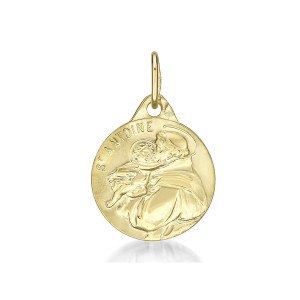 ONEKISS - Médaille St Antoine, Or jaune 18k