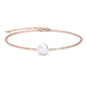 Bracelet Crystal Pearl - Plaqué Or Rose 18K