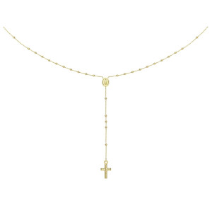 Chapelet croix et Vierge miraculeuse, 55 cm, Or jaune 18k 2,6g