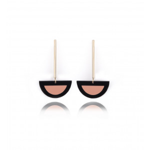Boucles d'oreilles pendantes demi-lune - Poli Joias