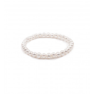 Bracelet femme avec perles d'eau douce blanches - Tikopia