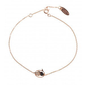 Bracelet diamants et chaine en or rose - La Môme Bijou