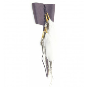 Bracelet Manchette en cuir violet - Ruby Feathers