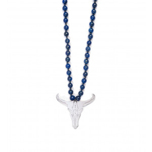 Sautoir en perles avec pendentif BUFFLE - Amarkande