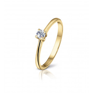 Bague diamant solitaire femme en or collection finesse - Angeli Di Bosca