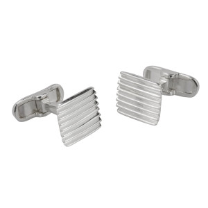 Boutons de manchettes carrés ondulés