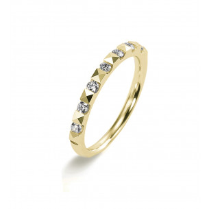 Alliance en or blanc 18 serties de7 diamants - Bijoux Privés Exclusive