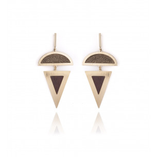 Boucles d'oreilles pendantes "demi-lune et Triangle" - Poli Joias