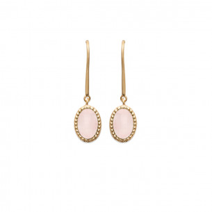 Boucles d'oreilles pendantes quartz rose EMMA - Bijoux Privés Discovery 