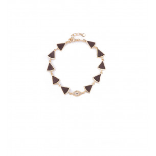 Bracelet plaqué or et bois "Petit triangle" - Poli Joias