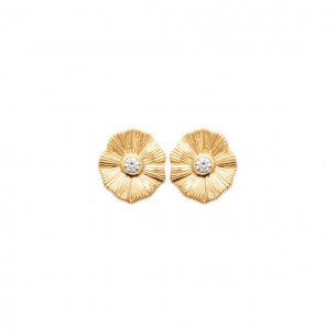 Puces d'oreilles fleurs plaqué or ou argent OLIVIA - Bijoux Privés Discovery 