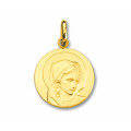 ONEKISS - Médaille Vierge auréolée, Or jaune 18k