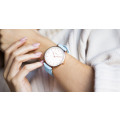 Montre Femme - bleu ciel rose et or - 36MM