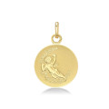 ONEKISS - Médaille Cupidon 16 mm, Or Jaune 18k 1,26g