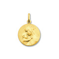 ONEKISS - Médaille Vierge à l'enfant Classique - 18mm - Or Jaune 18k 3g