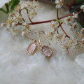 Boucles d'oreilles pendantes quartz rose EMMA - Bijoux Privés Discovery