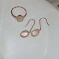 Boucles d'oreilles pendantes quartz rose EMMA - Bijoux Privés Discovery