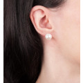 Puces d'oreilles perles 10mm en argent - Tikopia