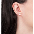 Puces d'oreilles avec perles 8mm et en argent - Tikopia