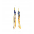 Boucles d'oreilles pendantes plumes en cuir jaune - Ruby Feathers