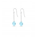 Boucles d'oreilles or blanc et topazes bleues - BeJewels