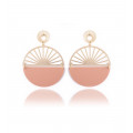 Boucles d'oreilles pendantes avec demi-lune rose - Poli Joias