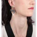 Boucles d'oreilles pendantes "Double triangle" - Poli Joias