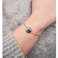 Bracelet chaine argent et perle noire - Tikopia