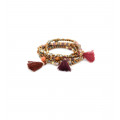 Bracelet en perles rouges multi-tours - Amarkande
