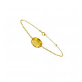 Bracelet chaine or jaune avec citrine ovale - BeJewels
