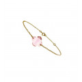 Bracelet chaine en or jaune et quartz rose - BeJewels