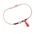 Bracelet motif "croix" en corde de guitare et Perles Et Pompom - Sing A Song