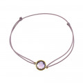 Bracelet cordon violet avec améthyste ronde - BeJewels