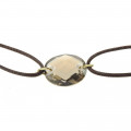 Bracelet avec quartz fumé et cordon marron - Be Jewels