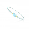 Bracelet cordon bleu ciel avec topaze bleue - BeJewels