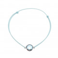 Bracelet cordon bleu avec topaze bleue - Be Jewels