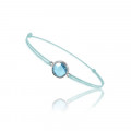 Bracelet cordon bleu avec topaze bleue - Be Jewels