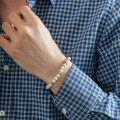 Bracelet pierres naturelles en jaspe de couleur blanche - Lauren Steven