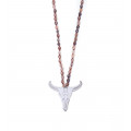 Sautoir en perles avec pendentif BUFFLE - Amarkande