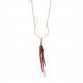 Sautoir plumes rouges et noires - Ruby Feathers