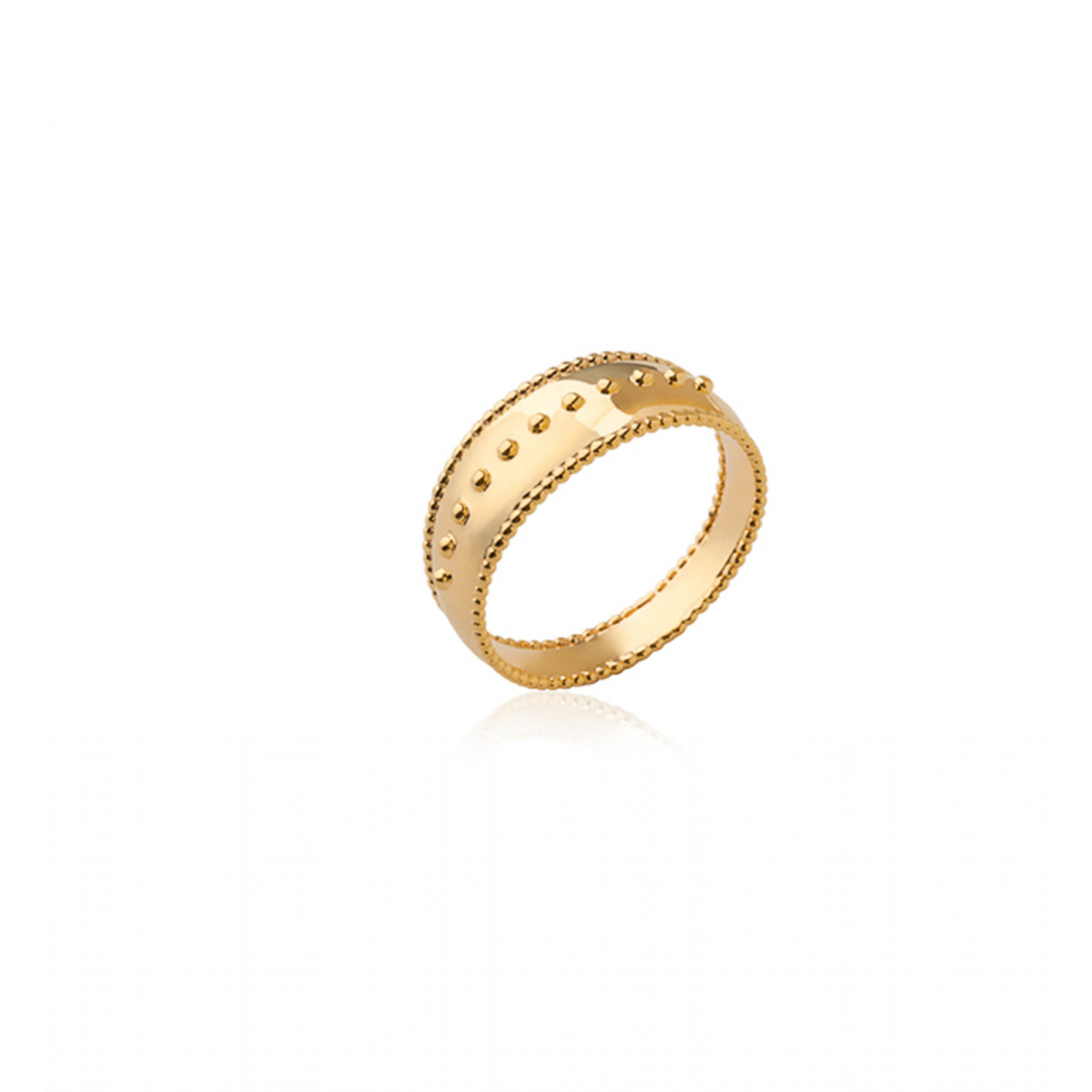 Ring gold plated studded Victoria Bijoux Privés