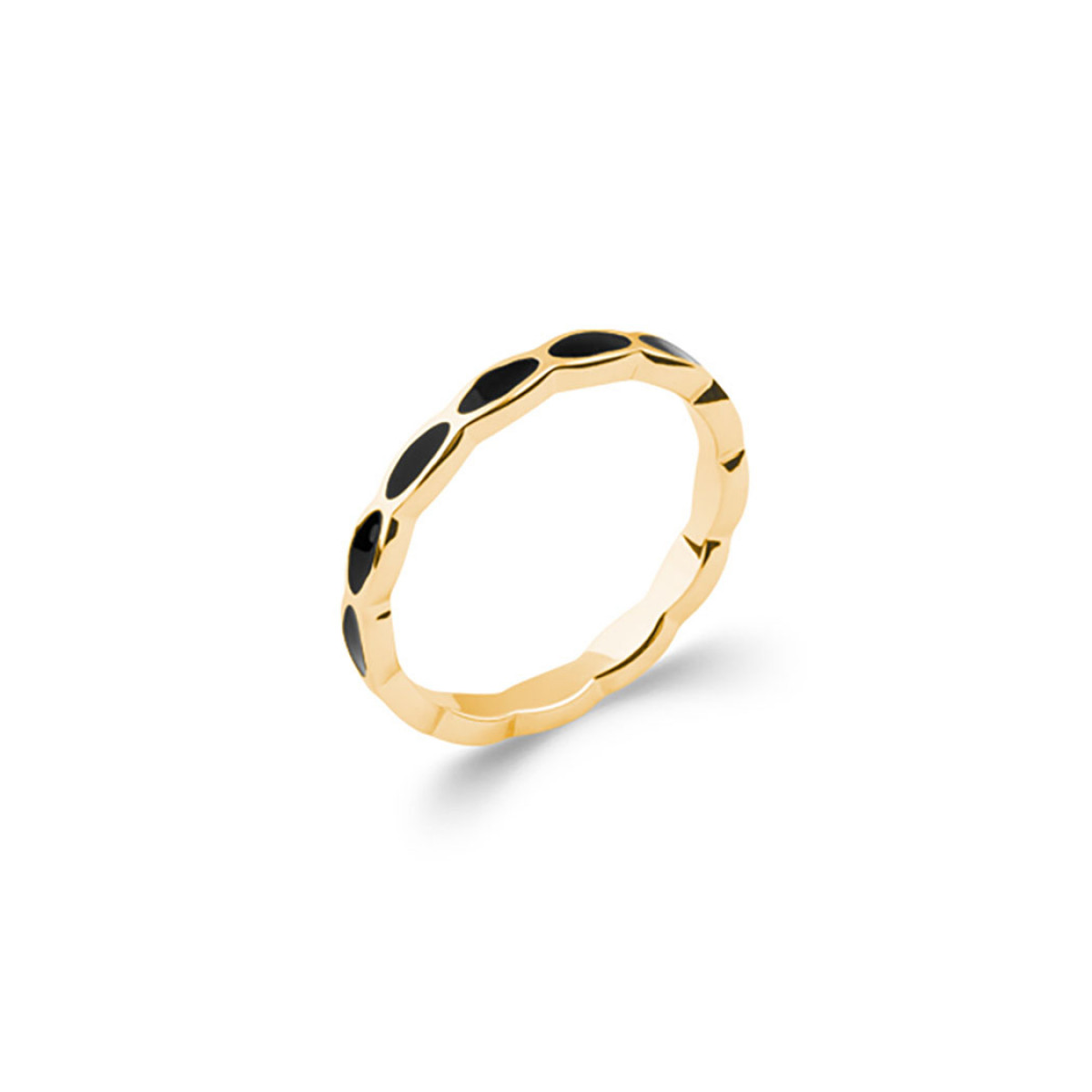 Bague bicolore en plaque or et noir THEA Bijoux Prives Discovery