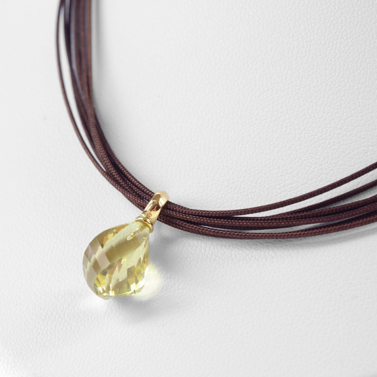 Gold Necklace With Yellow Quartz Bijoux Prives