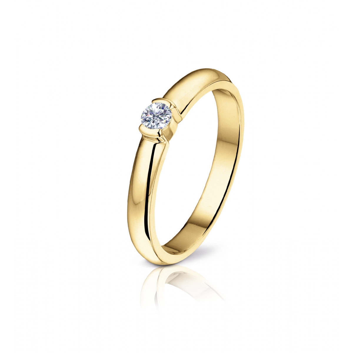 Gold Diamond Solitaire Ring Precious Jewelry Gold Diamond Engagement Ring In 18 Carats Bar Setting Angeli Di Bosca
