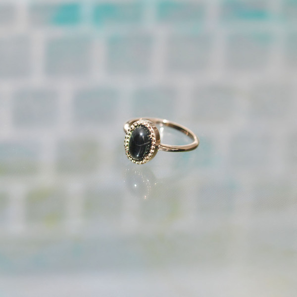 Bague agate noire clearance