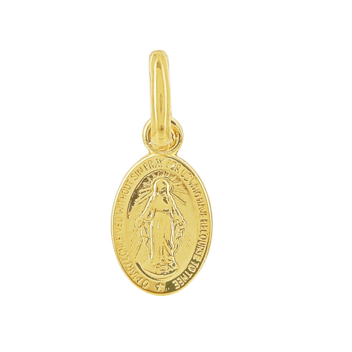 Pendentif Médaille Sacrée Madonna En Or Jaune 18K 750 - 0,7 Gramme, Neuf Avec étiquettes