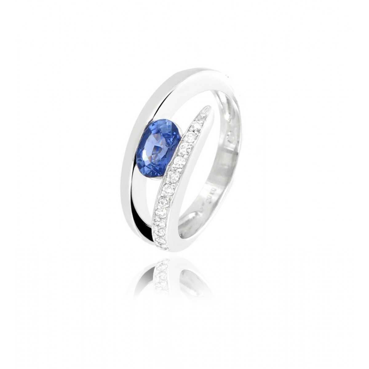 Bague Femme Saphir Ovale Et Diamants Bijoux Prives