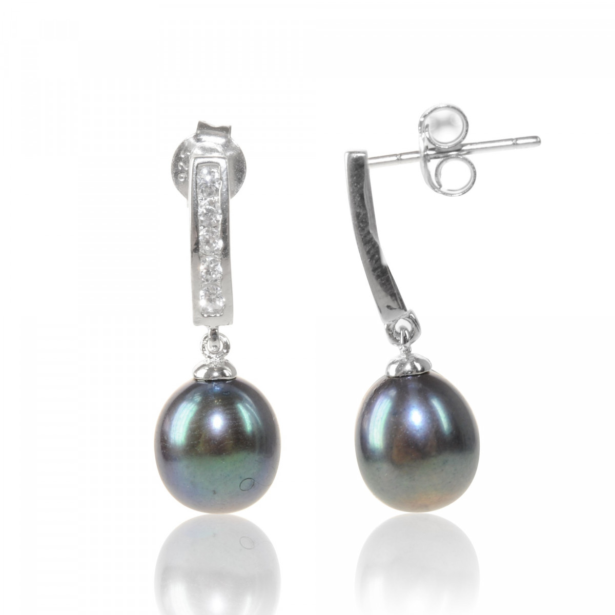 boucles d'oreilles pendantes perles noires boucles d'oreilles pendantes perles noires